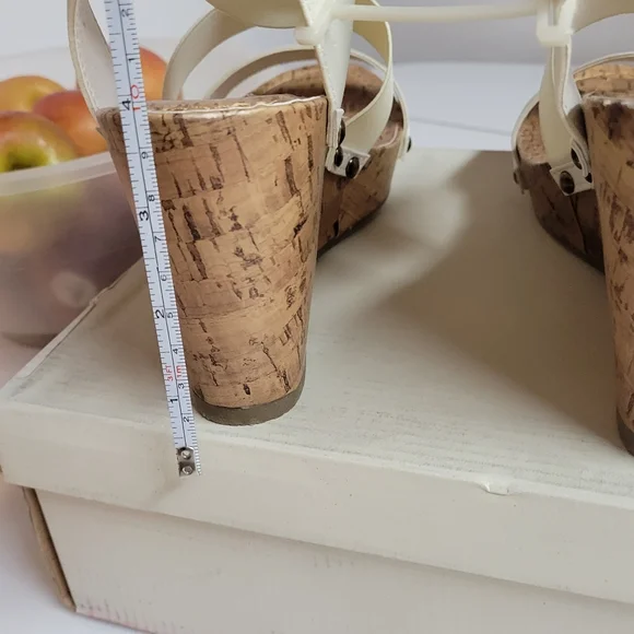 NIB. ESPRIT Strappy cork wedge sandals. Elastic comfort straps. Platform. - Picture 6 of 9